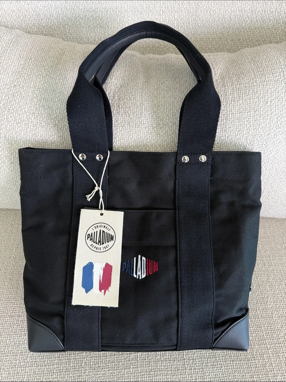 BNNW Palladium Black Canvas Messenger Tote